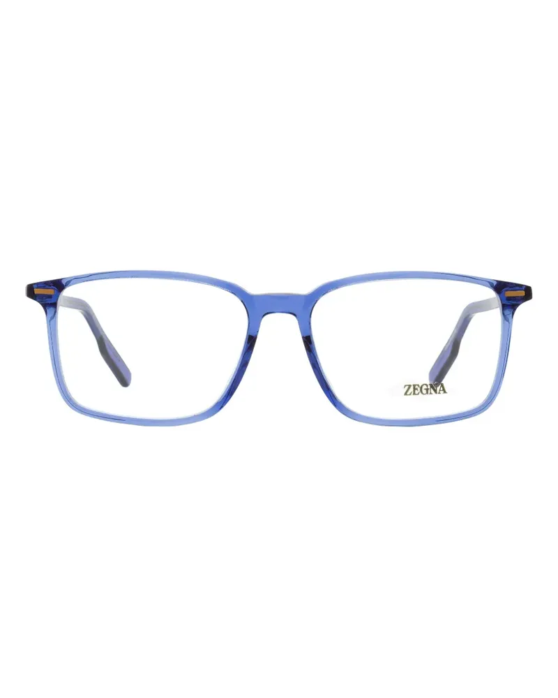 Ermenegildo Zegna Eckige Brille mit Nietendetail - Blau Blau