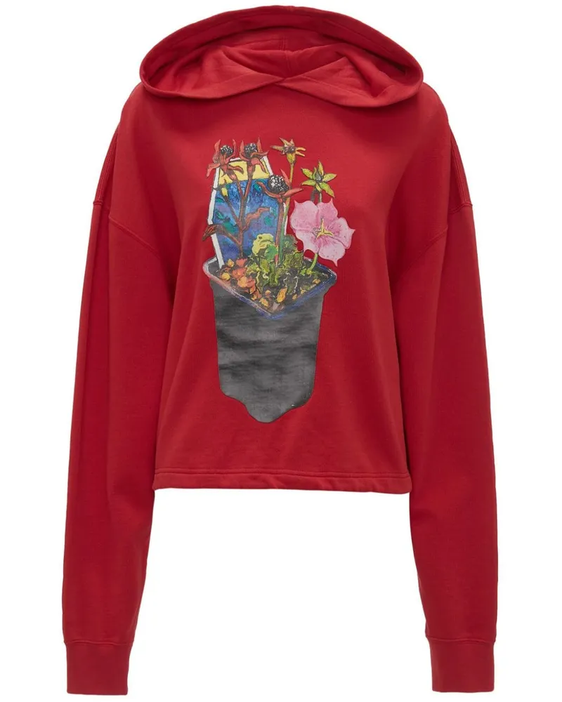 J.W.Anderson Hoodie aus Bio-Baumwolle mit Print Rot