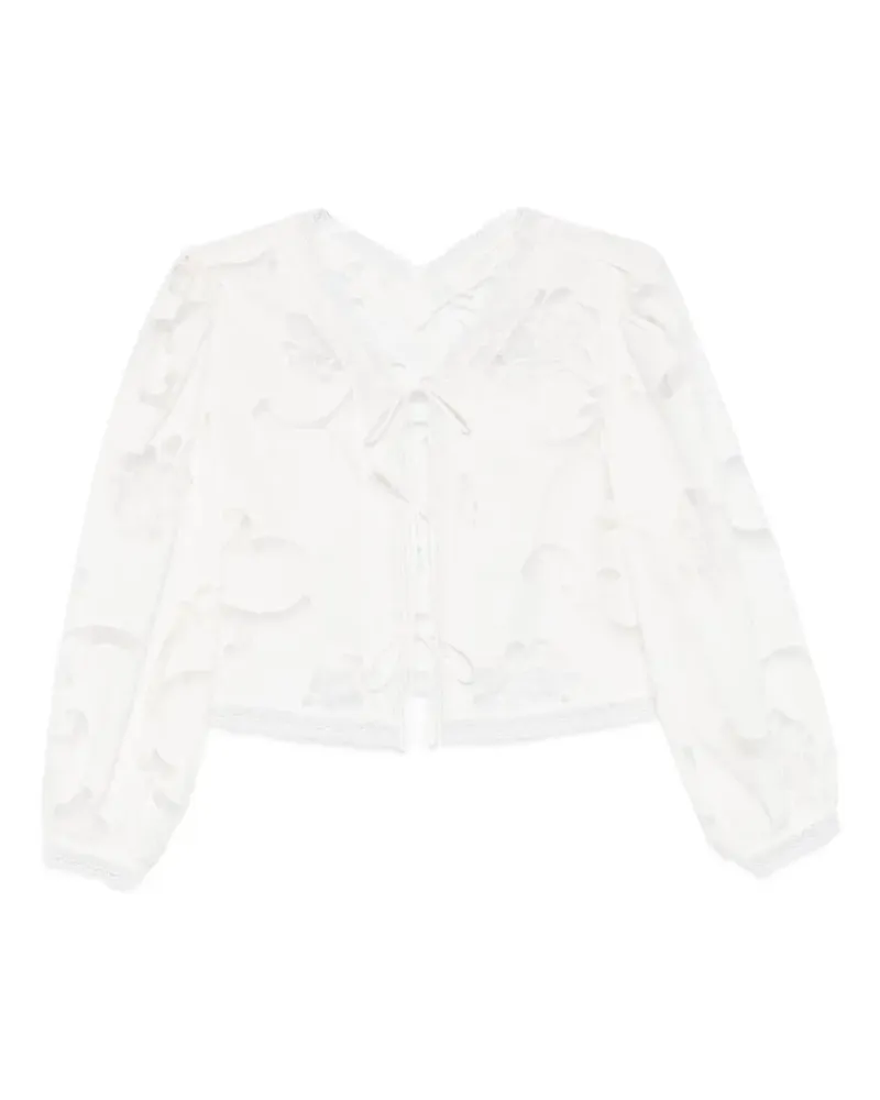 Sandro Oberteil mit Blumenmuster - Weiß Weiß