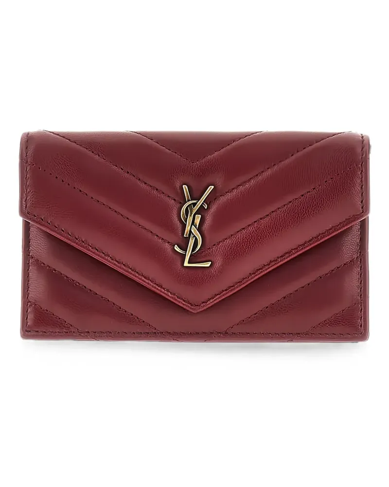 Saint Laurent Cassandre quilted leather card holder - Rot Rot