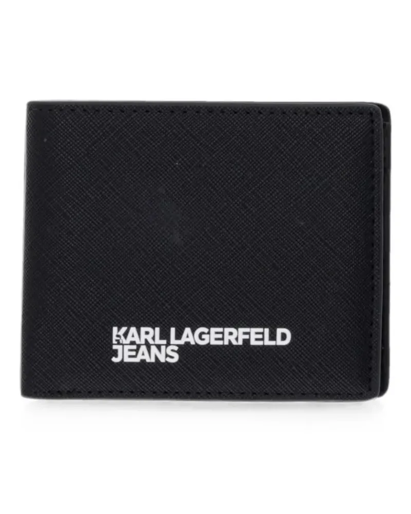 Karl Lagerfeld logo-print bi-fold wallet - Schwarz Schwarz