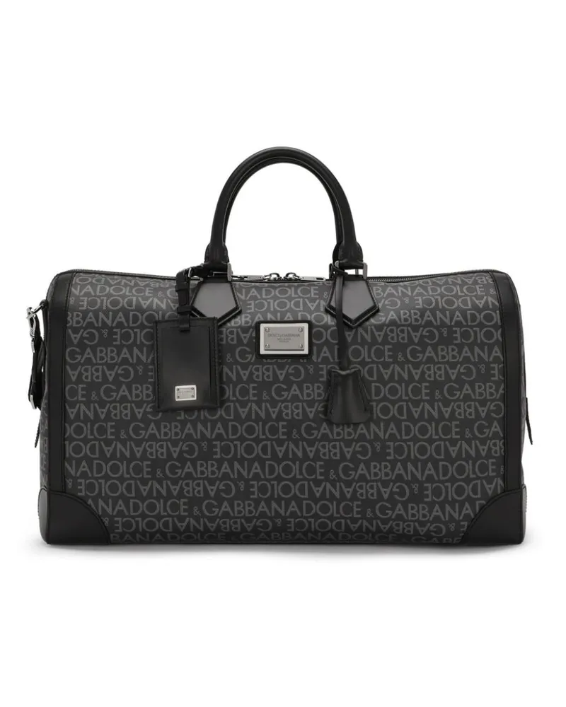 Dolce & Gabbana Reisetasche aus Logo-Jacquard - Schwarz Schwarz