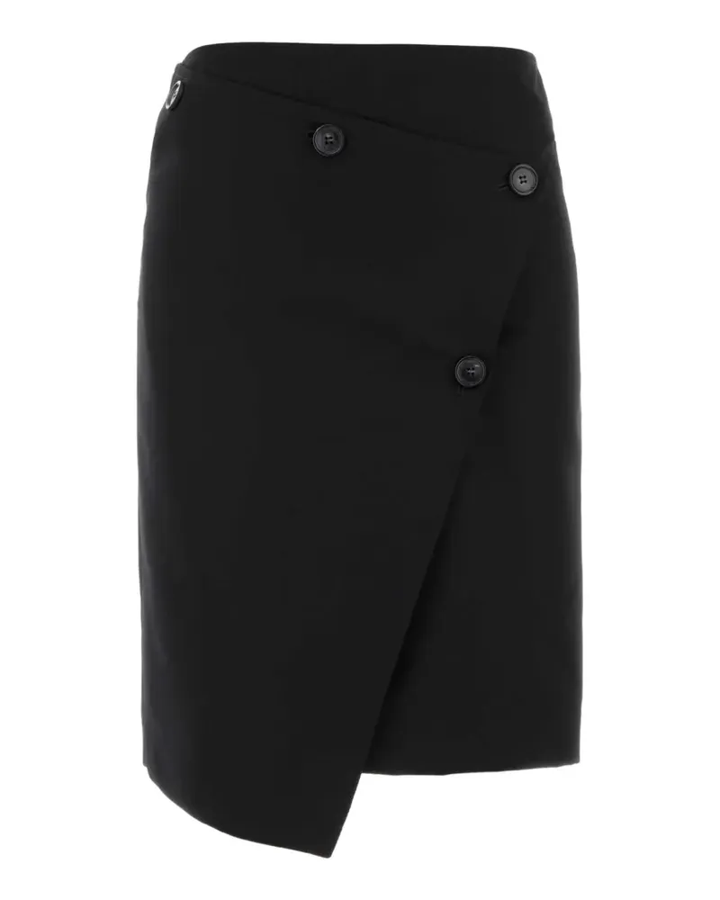 PT TORINO Asymmetrischer Midirock - Schwarz Schwarz