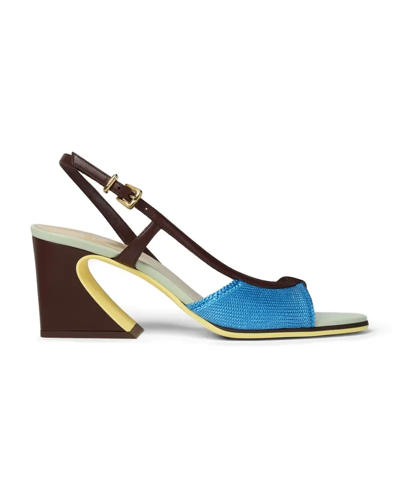 Fendi block heel slingback shoes - Blau Blau