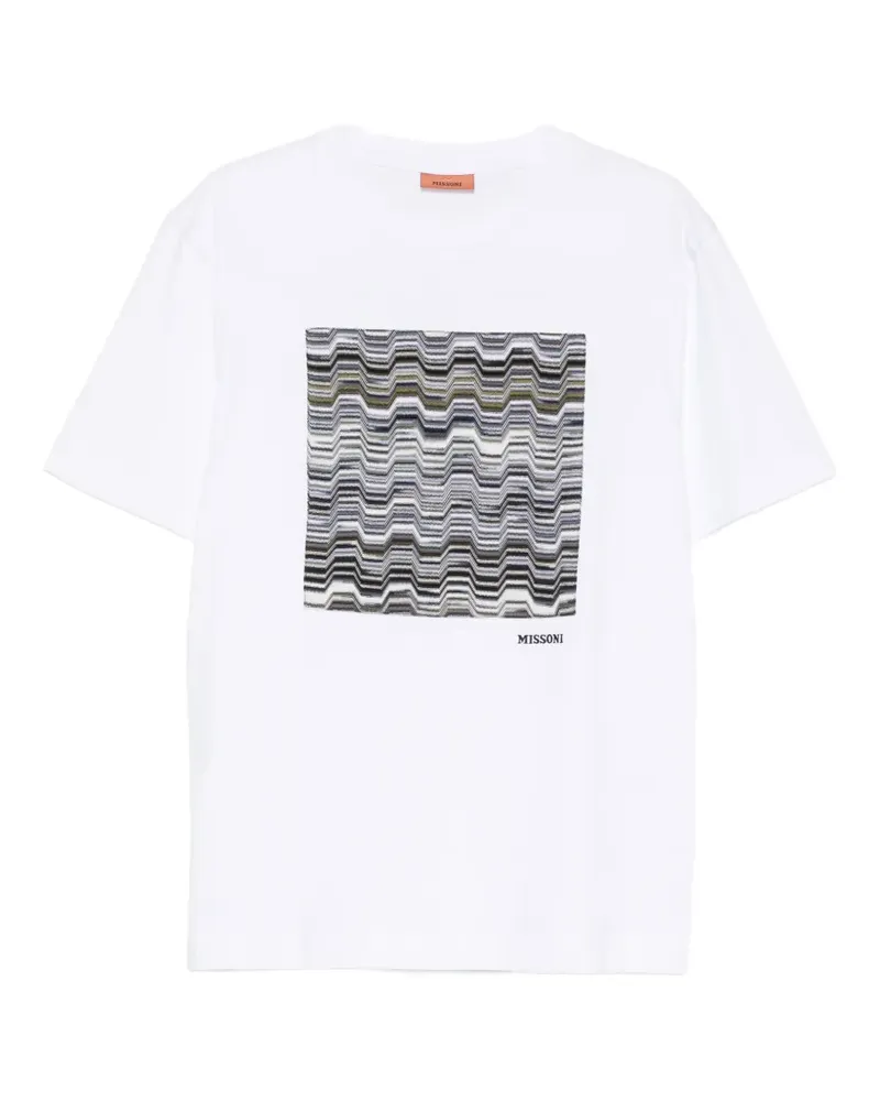 Missoni T-Shirt mit Zickzack-Patch - Weiß Weiß