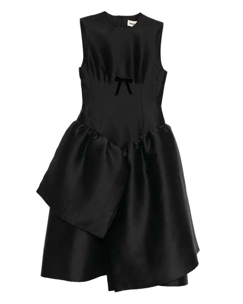 SHUSHU/TONG Kleid mit gesmoktem Einsatz - Schwarz Schwarz
