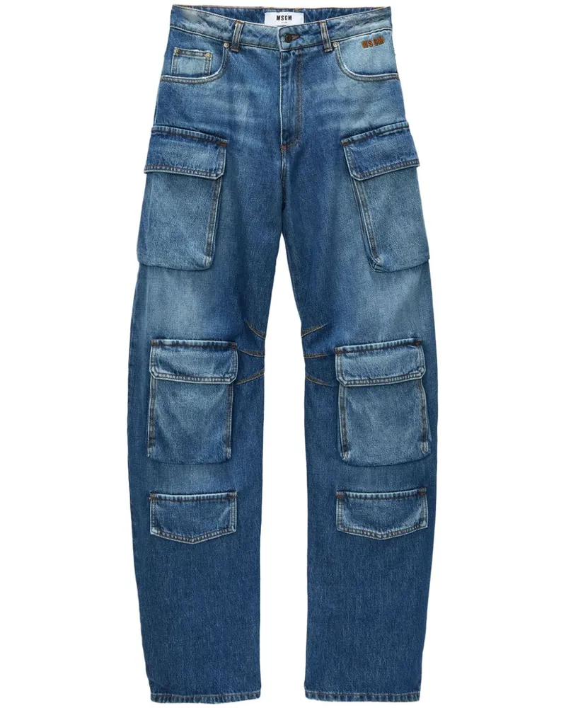 MSGM Cargo-Jeans mit Logo Blau