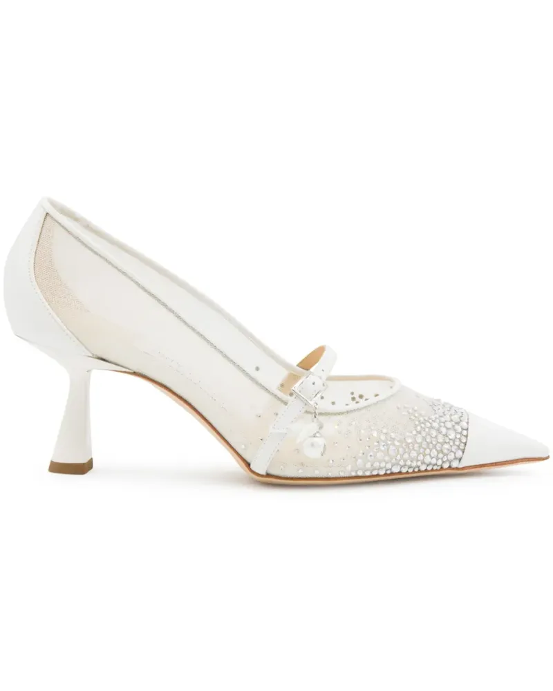 Jimmy Choo Pumps mit Kristallen 65mm - Weiß Weiß