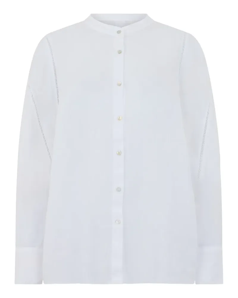 120% Lino band-collar shirt - Weiß Weiß