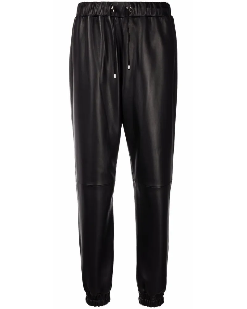 Philipp Plein Sporthose aus Leder - Schwarz Schwarz