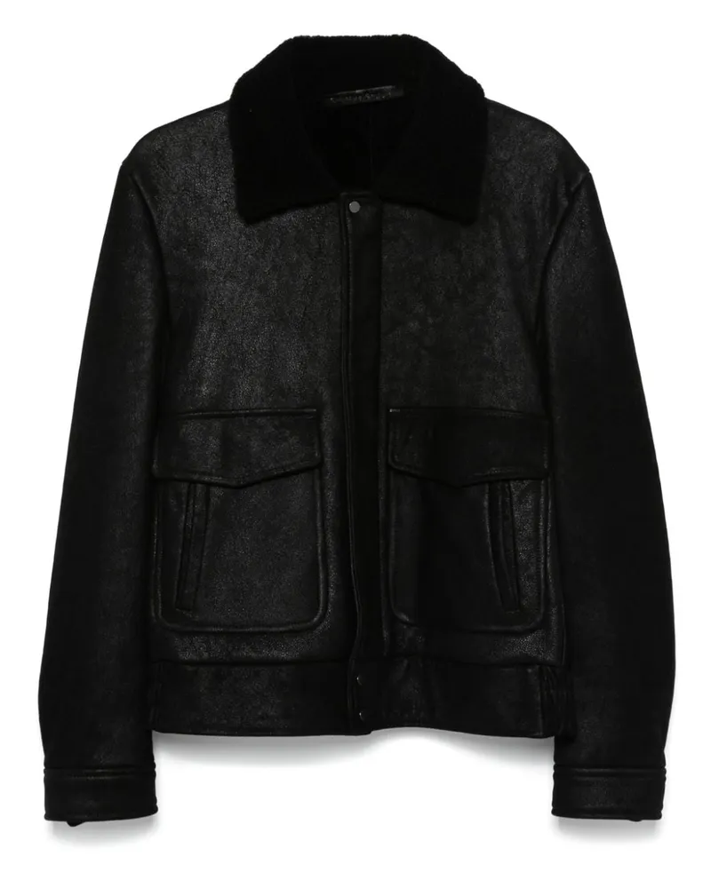 Salvatore Santoro Klassische Lederjacke - Schwarz Schwarz