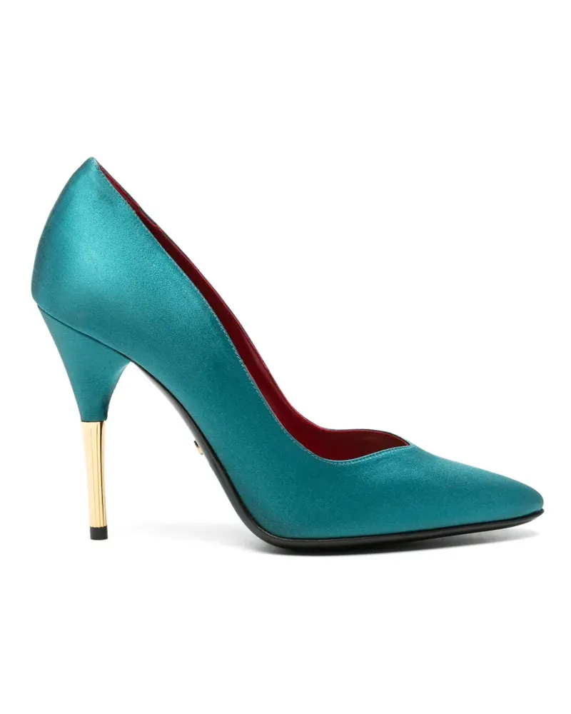 Valentino Garavani Satin-Pumps mit spitzer Kappe - Blau Blau