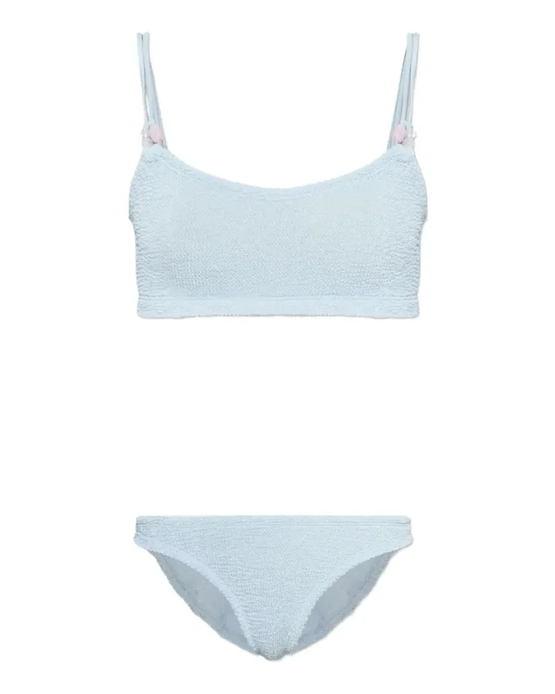 Hunza G Cassie beaded crinkle bikini - Blau Blau