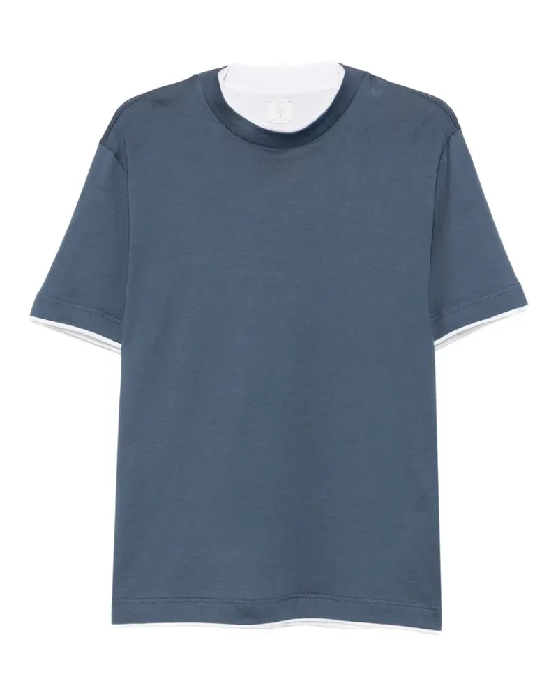 Eleventy T-Shirt im Layering-Look - Blau Blau