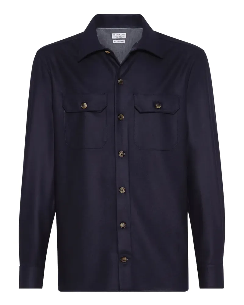 Brunello Cucinelli Hemd aus Schurwolle - Blau Blau