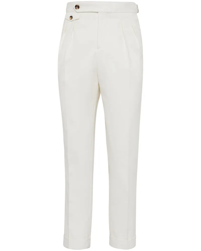 Brunello Cucinelli Tapered-Hose mit Bügelfalten - Weiß Weiß