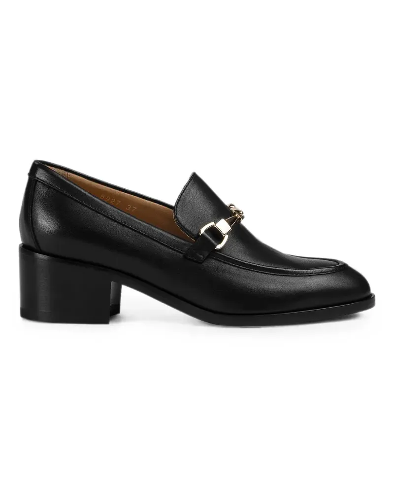 Doucal´s leather heeled loafers - Schwarz Schwarz