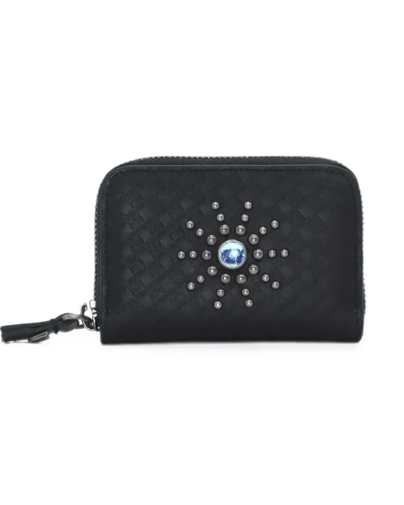 HTC Hollywood Trading Company studded leather wallet - Schwarz Schwarz