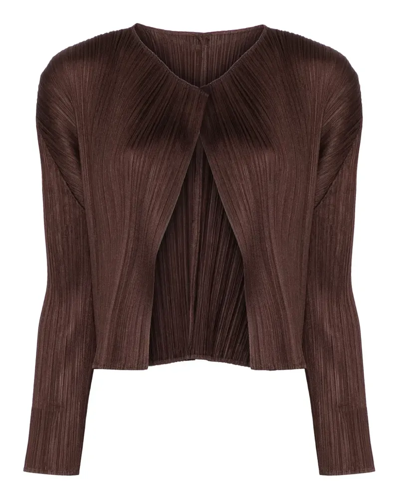 Issey Miyake Plissierter Cardigan - Braun Braun