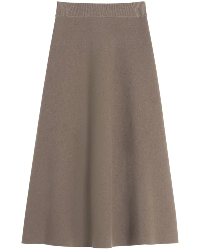 Lanvin Ausgestellter Midirock - Braun Braun