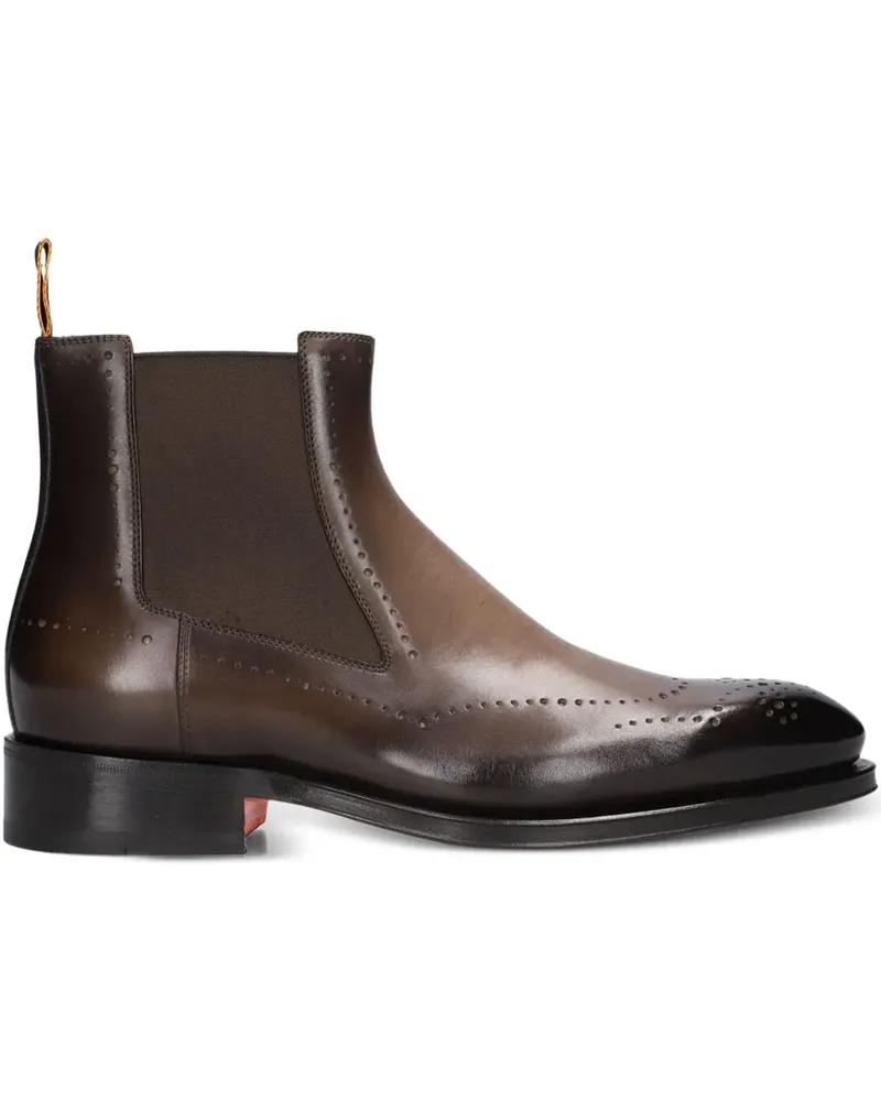 Santoni Chelsea-Boots mit Budapestermuster - Braun Braun