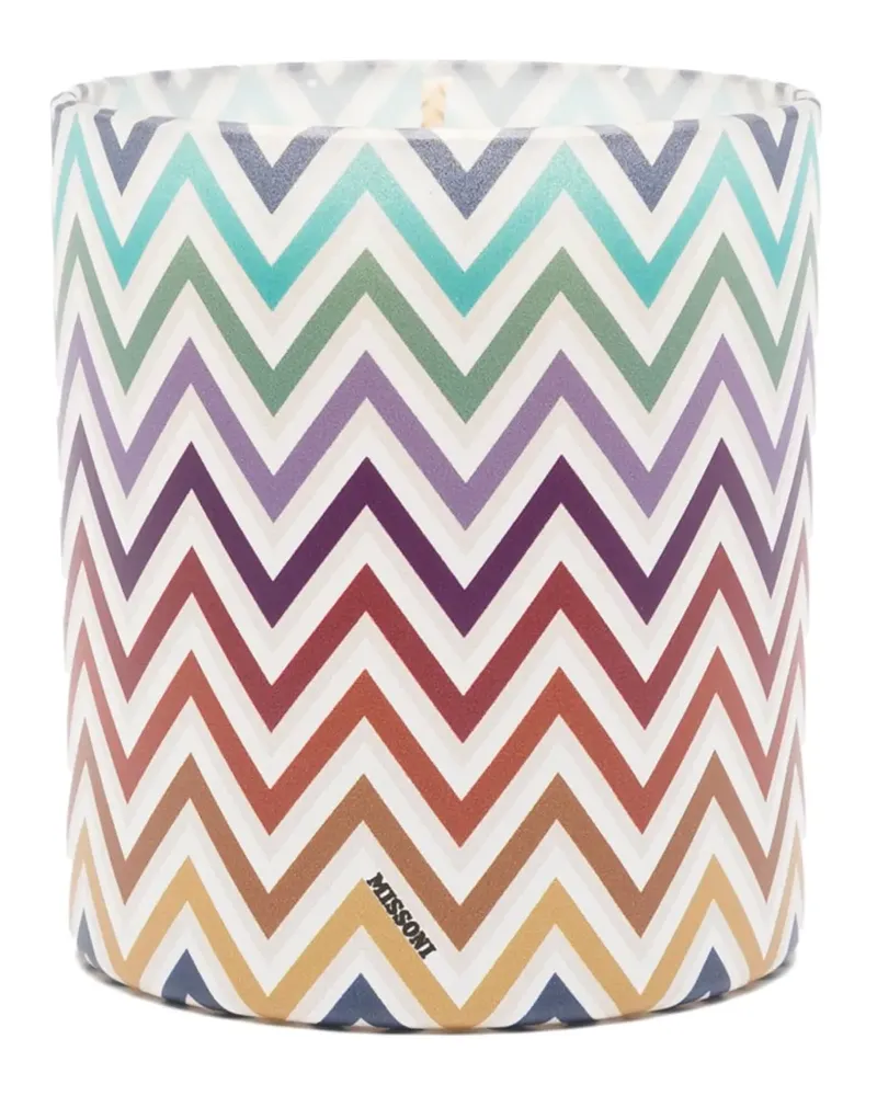 Missoni Home Kerze mit Zickzack-Print (220g) - Weiß Weiß