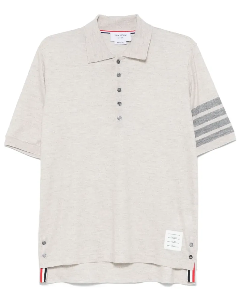 Thom Browne 4-Bar Poloshirt aus Wolle - Grau Grau