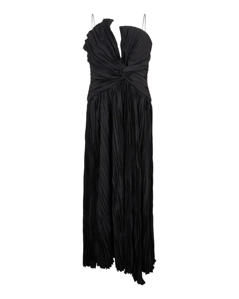 Acler Broadhay pleated knotted maxi dress - Schwarz Schwarz