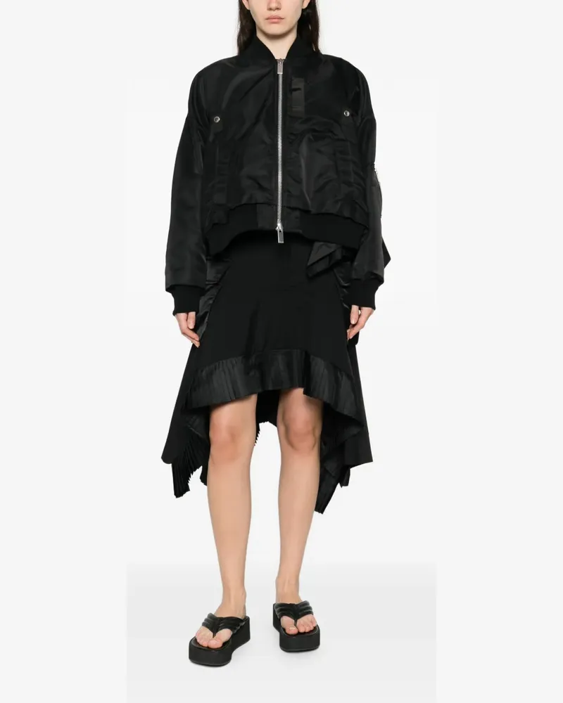 Sacai zip-up bomber jacket - Schwarz Schwarz