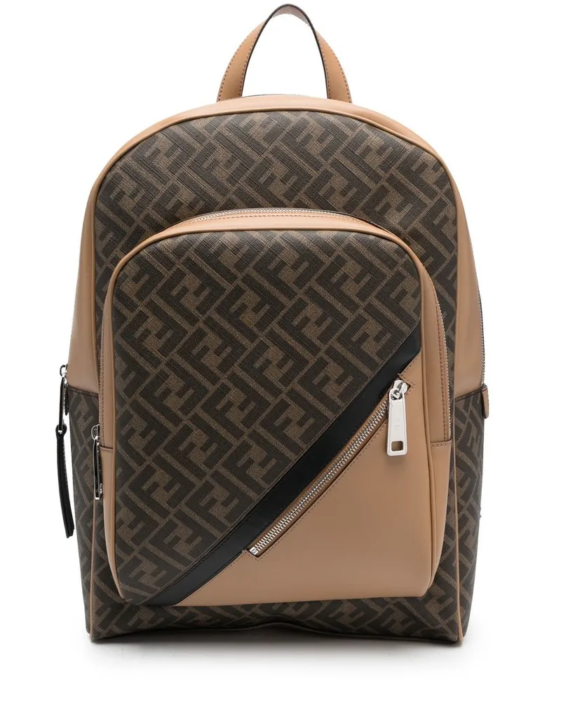 Fendi Rucksack mit Monogrammmuster - Braun Braun