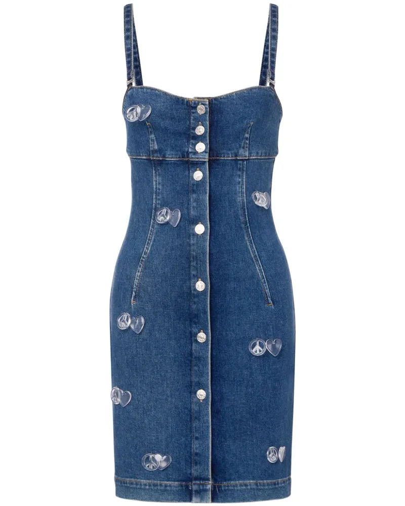 Moschino Minikleid mit Applikationen - Blau Blau