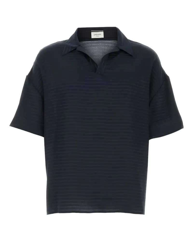 Saint Laurent Poloshirt aus Seide - Blau Blau