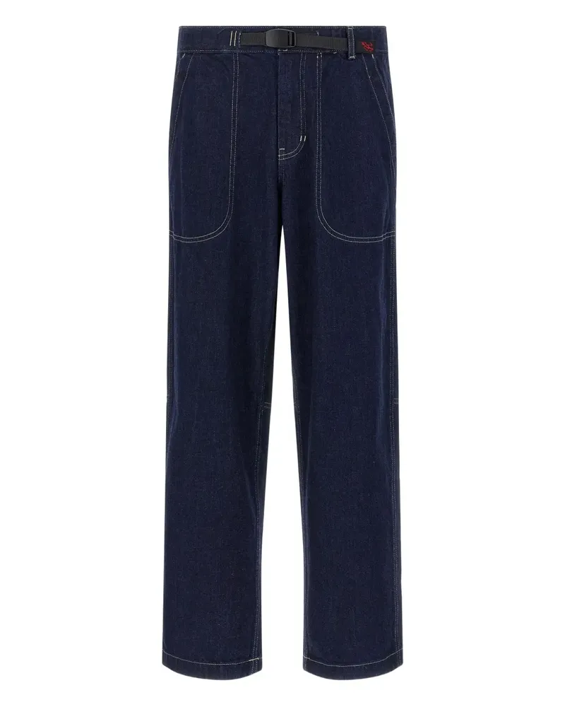 GRAMICCI Japanese Slub belted jeans - Blau Blau