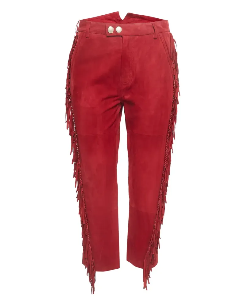 Zadig & Voltaire Wildlederhose mit Fransen - Rot Rot