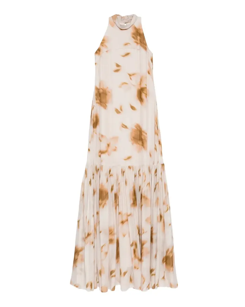 Amsale Minikleid mit Blumenprint - Nude Nude