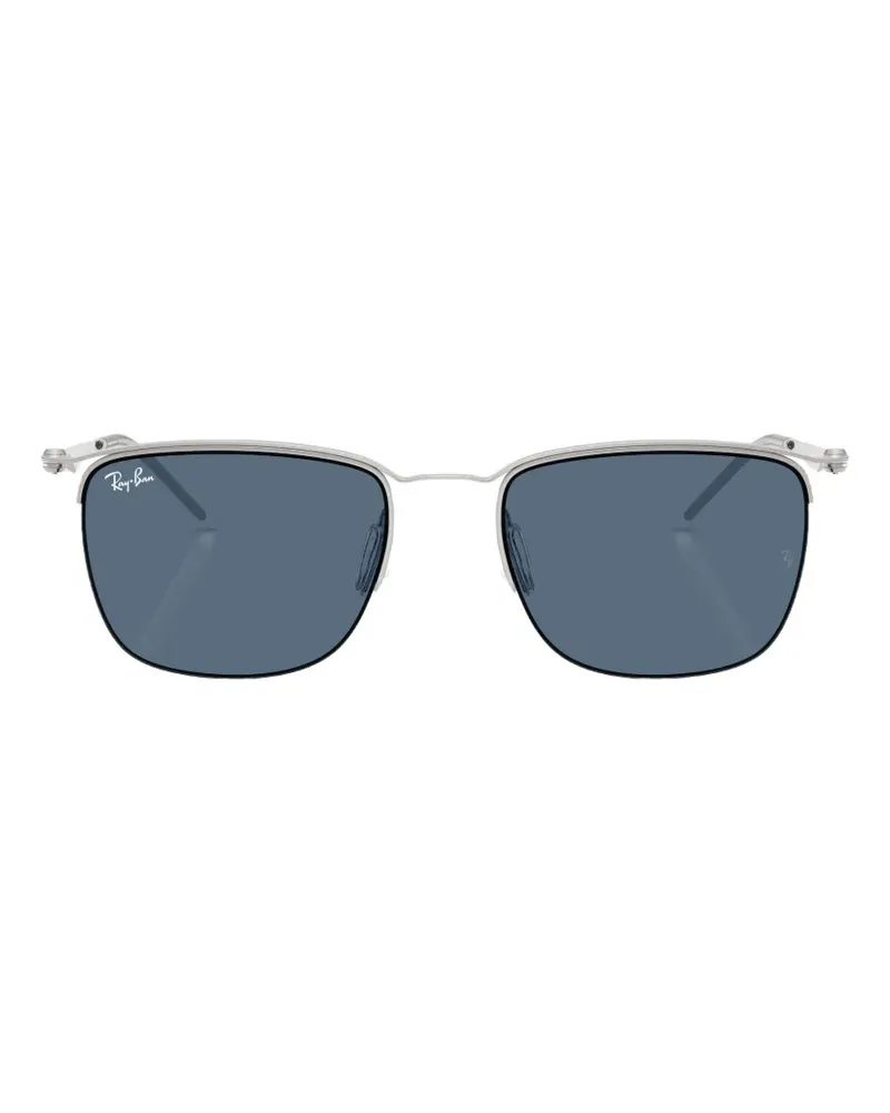 Ray Ban Eckige Sonnenbrille mit Halbrand - Silber Silber
