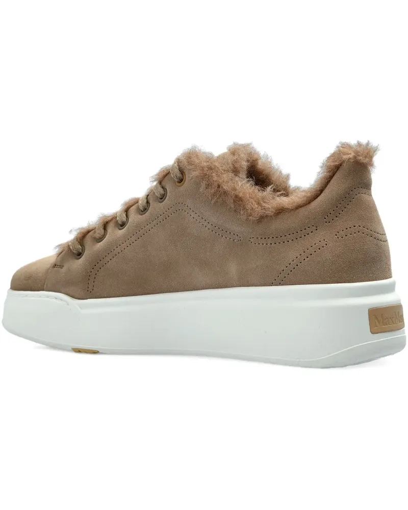 Max Mara Sneakers mit Pelzbesatz - Nude Nude