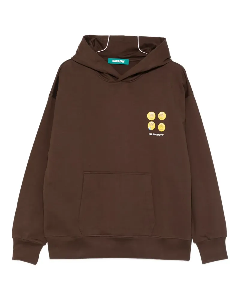 BARROW graphic-print hoodie - Braun Braun