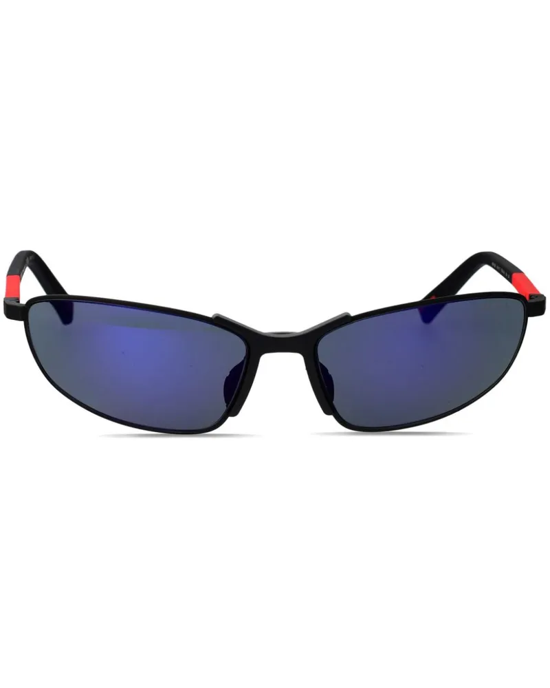 Prada Sonnenbrille mit ovalem Gestell - Schwarz Schwarz