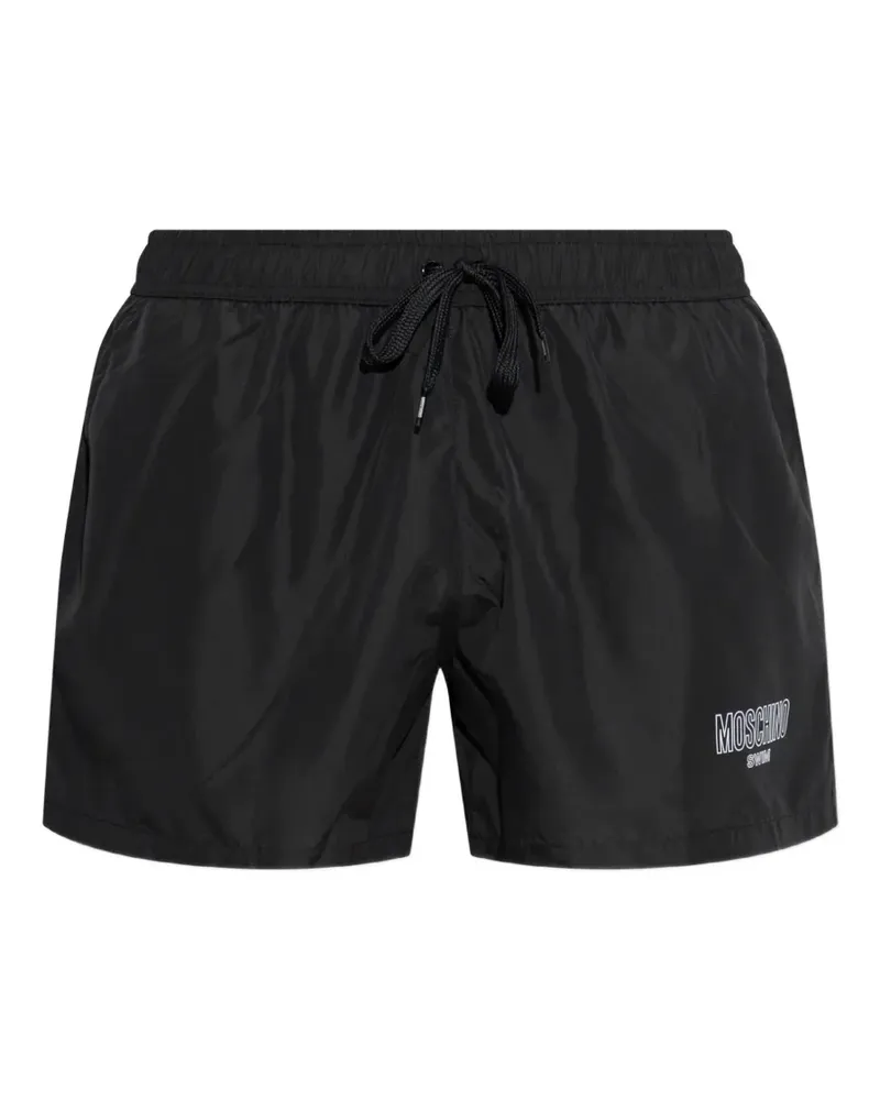 Moschino logo-print drawstring swim shorts - Schwarz Schwarz