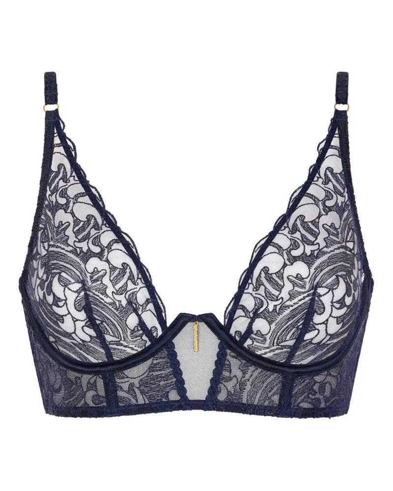 Aubade Satin Memories Bustier mit Stickerei - Blau Blau