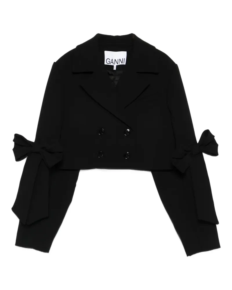 Ganni Doppelreihiges Sakko - Schwarz Schwarz