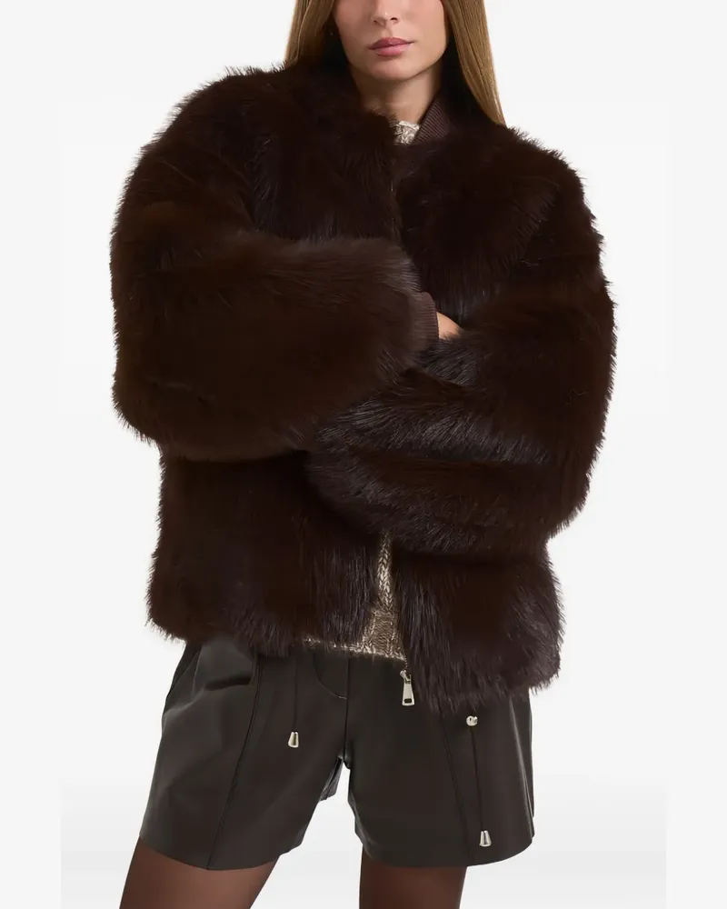 s.w.o.r.d 6.6.44 faux-fur zip coat - Braun Braun