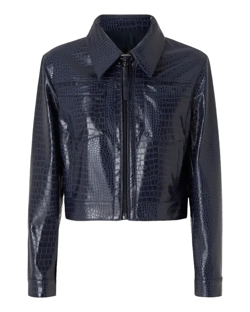 Pinko Jacke mit Kroko-Effekt - Blau Blau