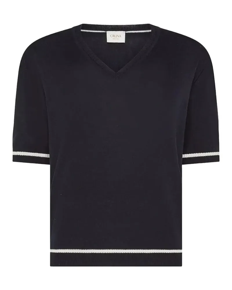 CRUNA Elsa T-Shirt mit Streifendetail - Schwarz Schwarz