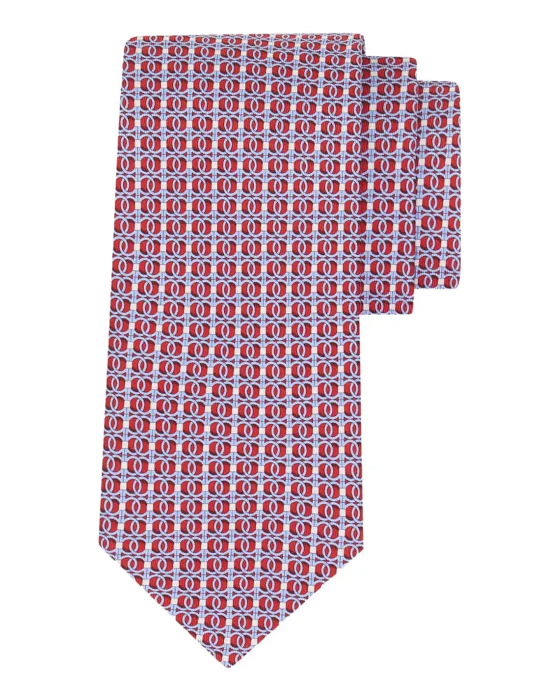 Ferragamo Gancini chain print silk tie - Rot Rot