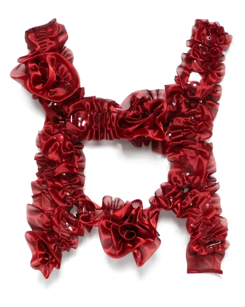 Noir Kei Ninomiya x Comme des Garçons Harness mit Blumenapplikation - Rot Rot