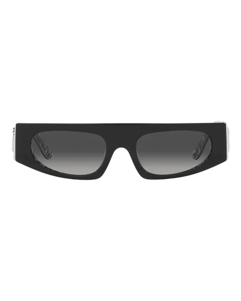 Dolce & Gabbana Eckige Sonnenbrille mit Graffiti-Print - Schwarz Schwarz