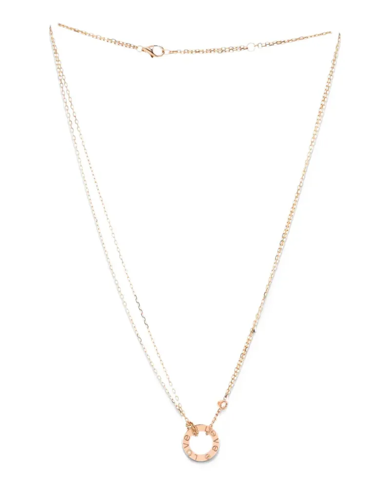 Cartier 2 Diamonds Love Pendant 18K Rose Gold and Diamonds necklace - Rosa Rosa