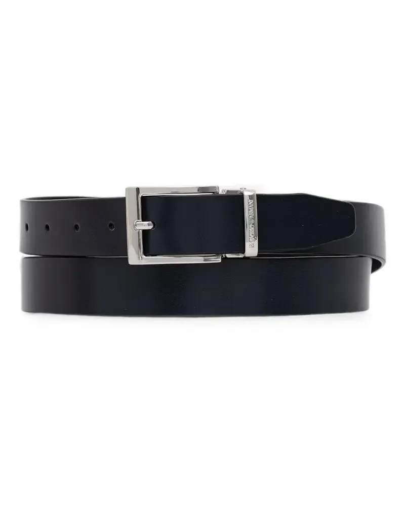 Emporio Armani Gürtel aus glattem Leder mit eckiger Metallschnalle - Schwarz Schwarz
